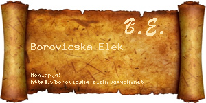 Borovicska Elek névjegykártya